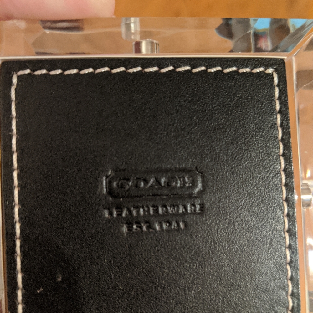 Coach Lucite and Leather Picture Block - Picture 3 of 3